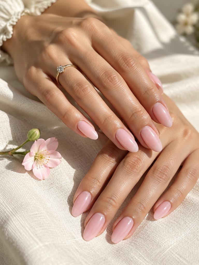 Soft pink nails, thoughtfully finished